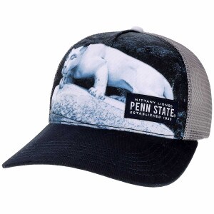 trucker hat with printed Penn State Nittany Lion Shrine